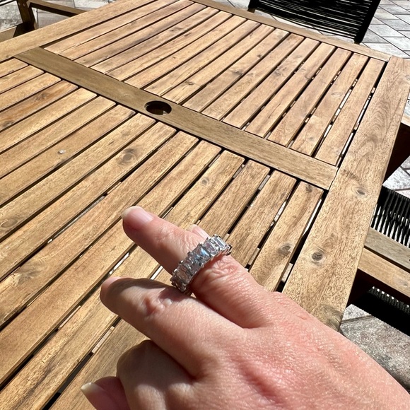 New! Designer Eternity Ring Triple Rhodium Plated 925SS. **Size 5** - Picture 9 of 9